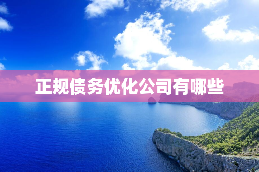 正规债务优化公司有哪些